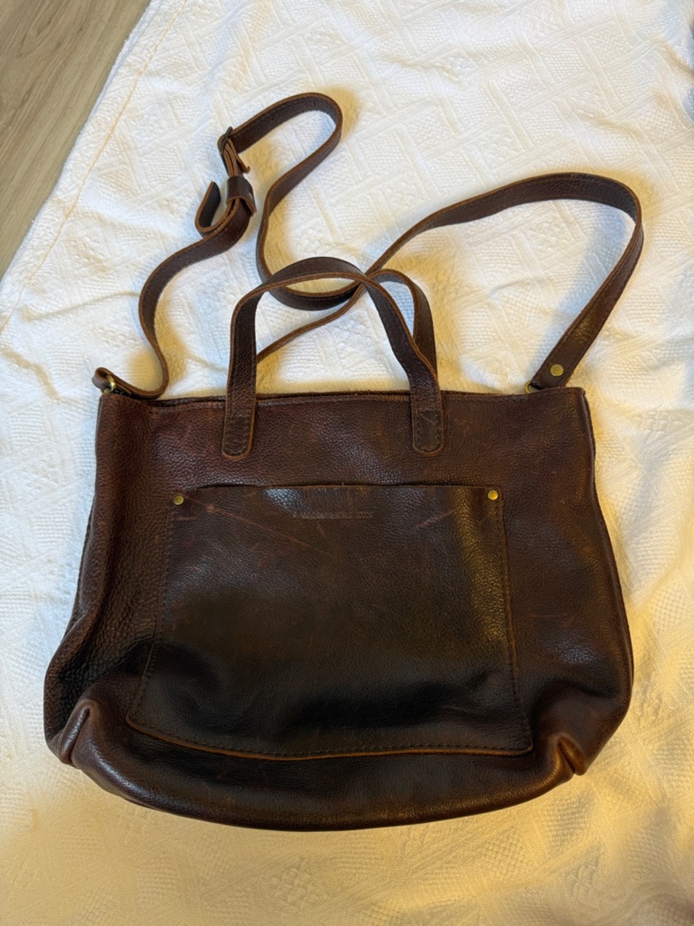 Portland Leather Medium Crossbody Pebbled Leather ColdBrew